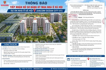 Chính Thức: Tiếp Nhận Hồ Sơ Đăng Ký Mua Nhà Ở Xã Hội Hacom Ocean City 01