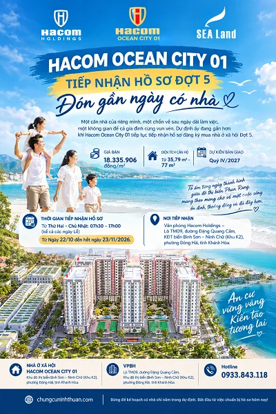 Cập nhật tiến độ NOXH Hacom Ocean City 01 đến 29/10/2026